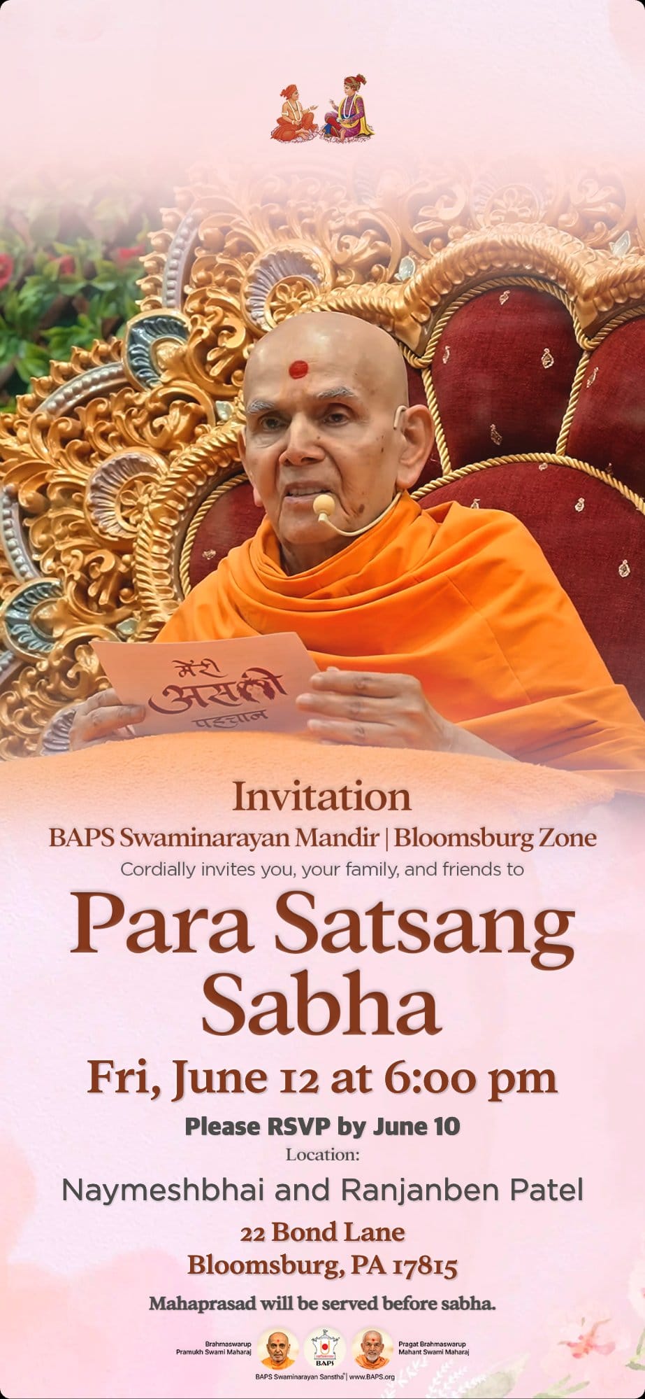 Para Satsang Sabha flyer