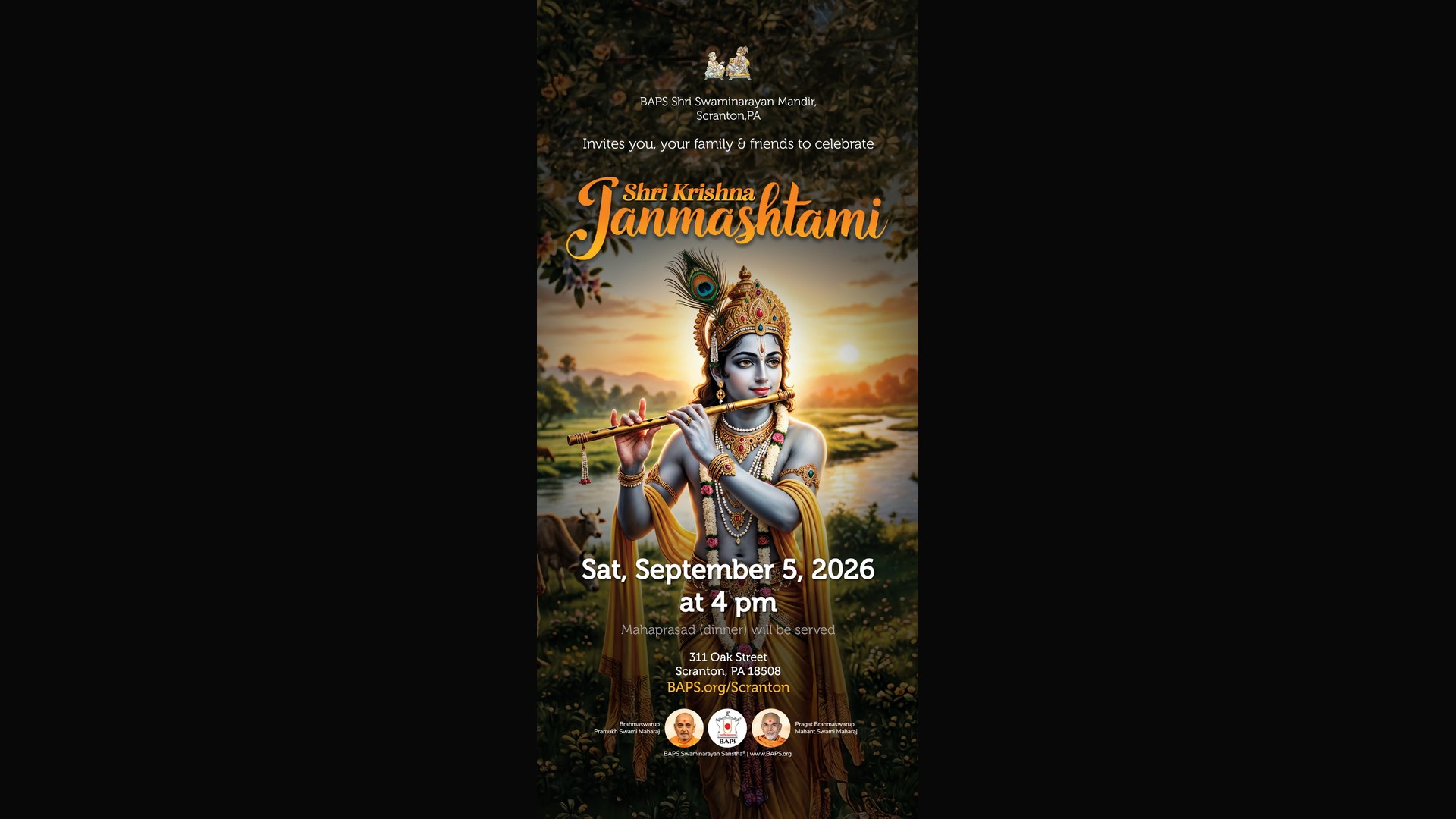 Shri Krishna Janmashtami announcement