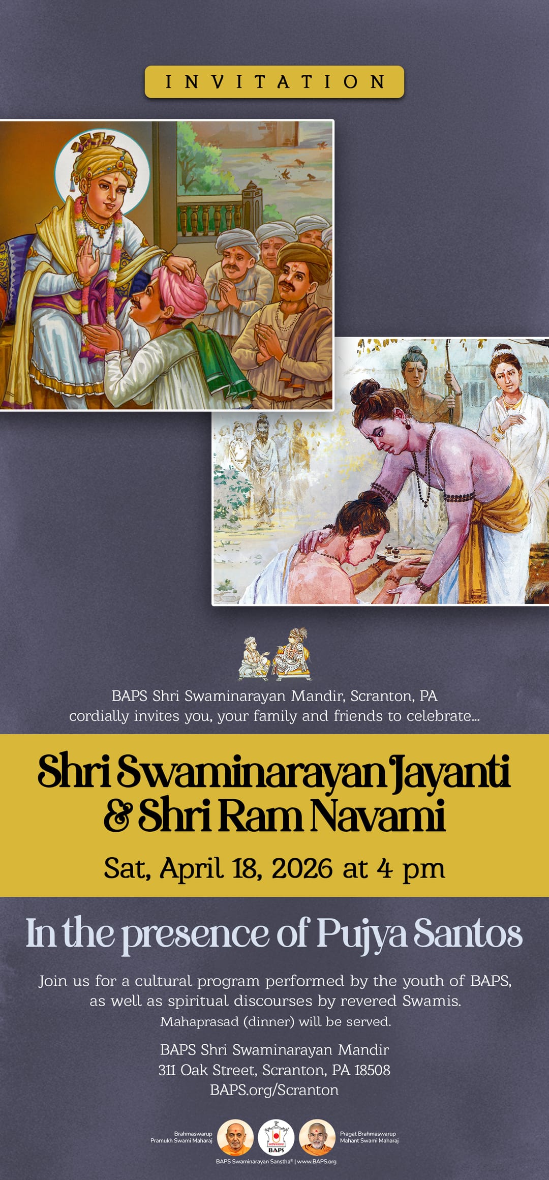 Main Shri Swaminarayan Jayanti & Shri Ram Navami flyer