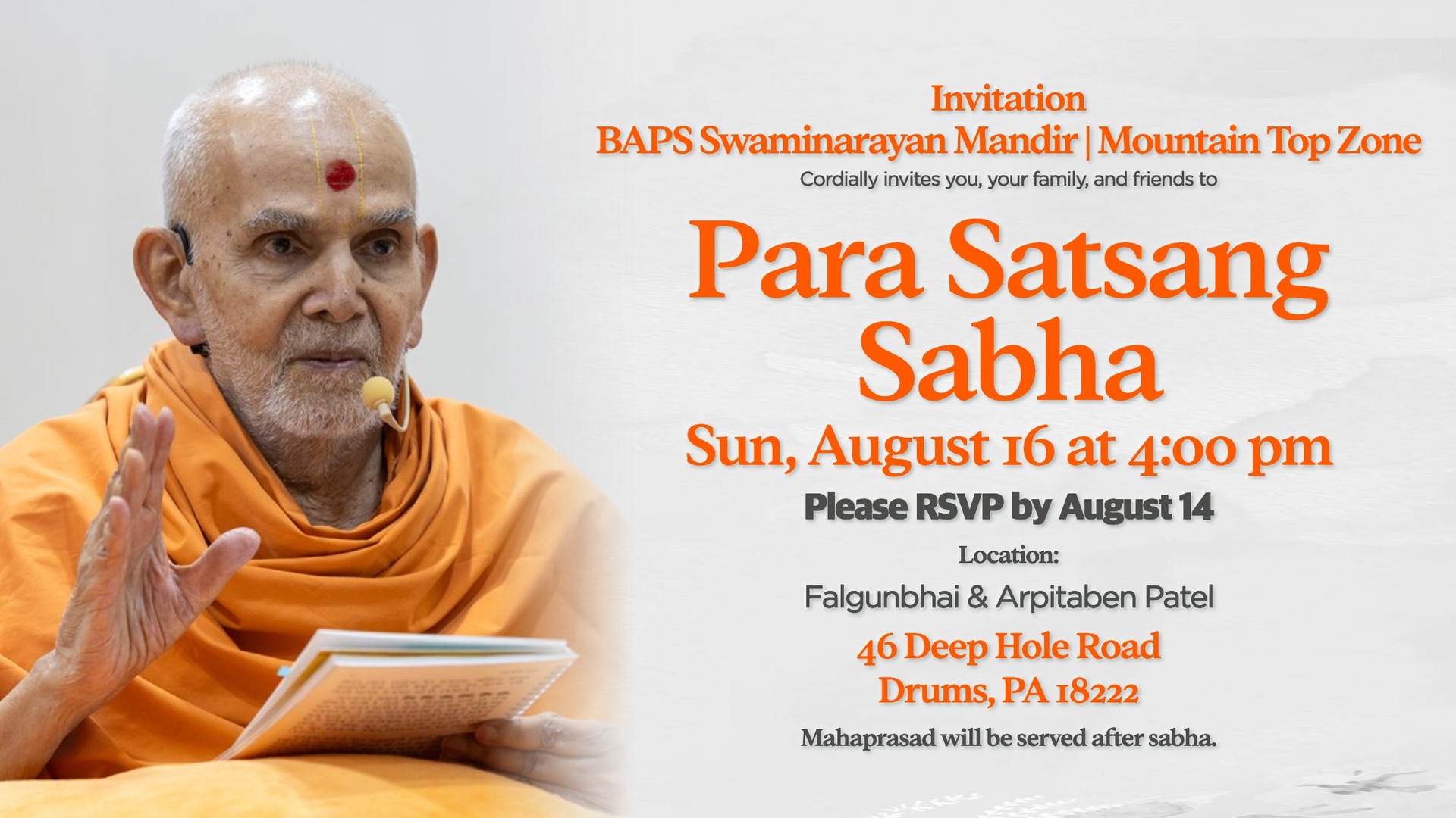 Para Satsang Sabha announcement